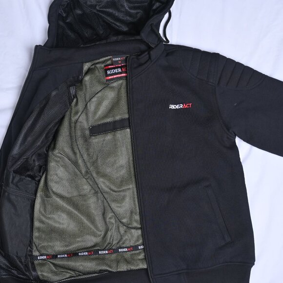 RIDERACT@ Summer and Winter Black Hoodie Breathable Men Hoodie Size 5XL NEW - Picture 1 of 7